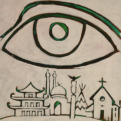 تابلو نقاشی انتظار سبز